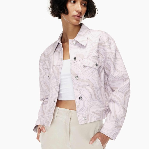 Wilfred Jackets & Blazers - Wilfred Light Purple Patterned Jean Jacket
